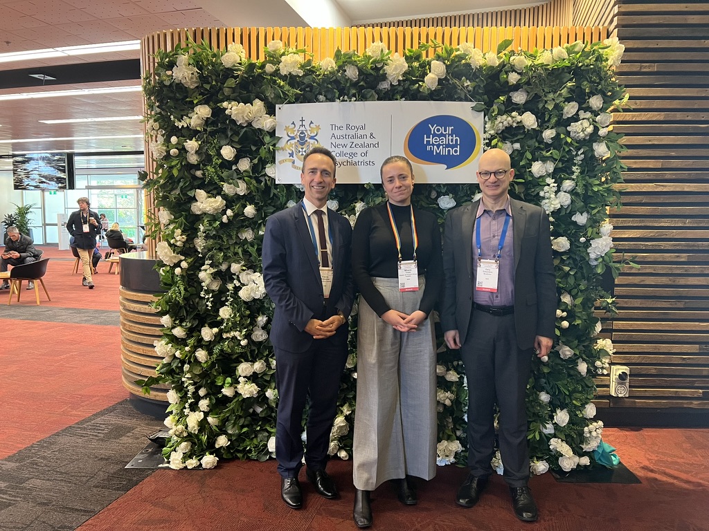 Gary Galambos with colleagues Dr Mikaela Tracy and Professor Vlasios Brakoulias